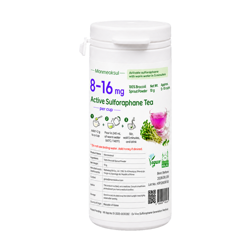 Manmeoksul Tea 10g Compact Pack bottle on a transparent background