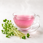 Warm Manmeoksul broccoli powder tea prepared as a daily home routine